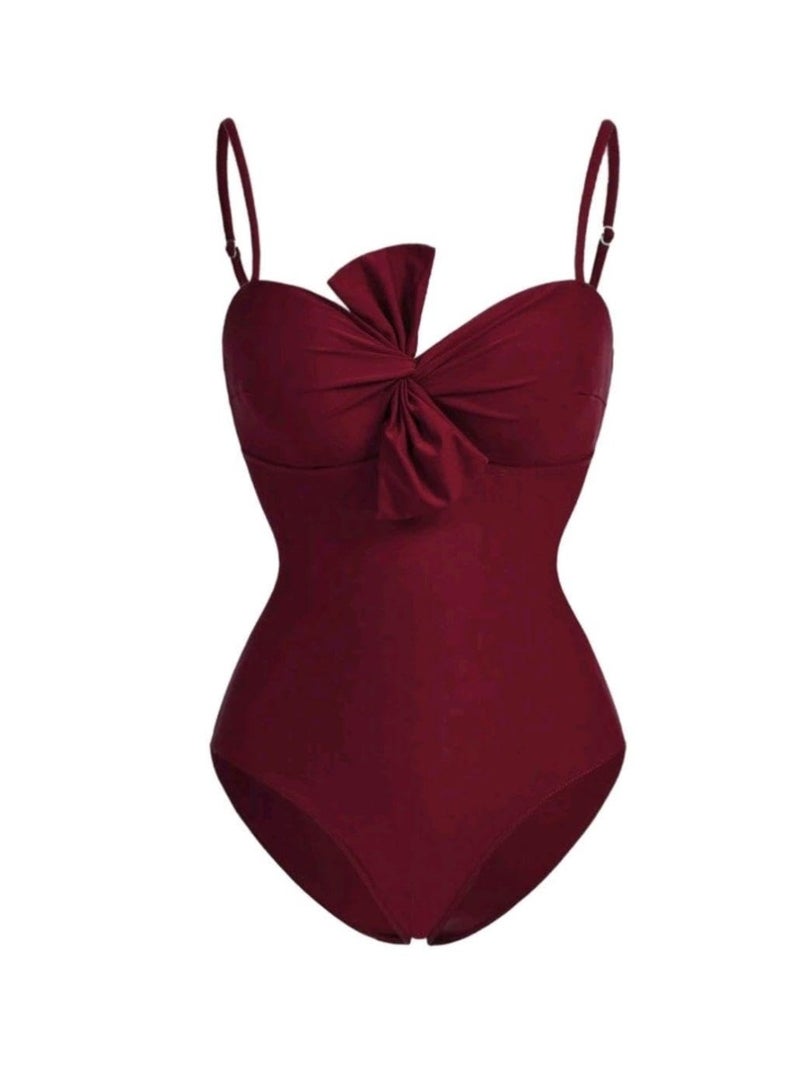 SHEIN-Swim Oasis 2pc Women Solid Color Slim-Fit Camisole - Image 5